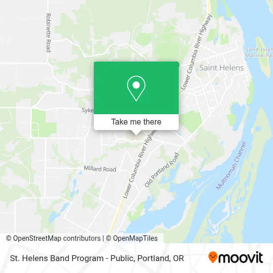 St. Helens Band Program - Public map