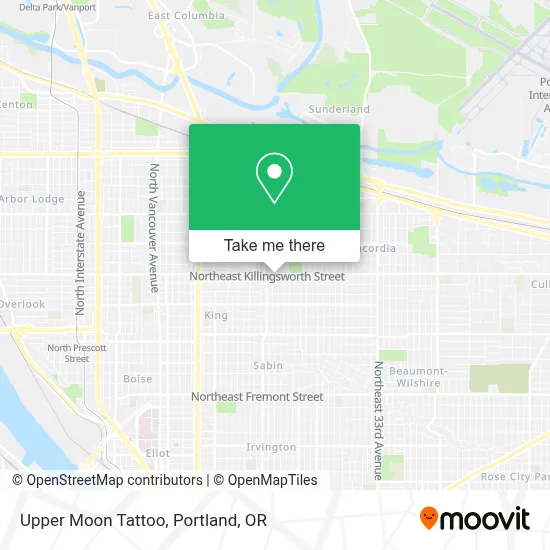 Upper Moon Tattoo map