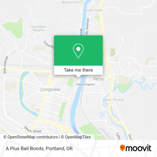 A Plus Bail Bonds map