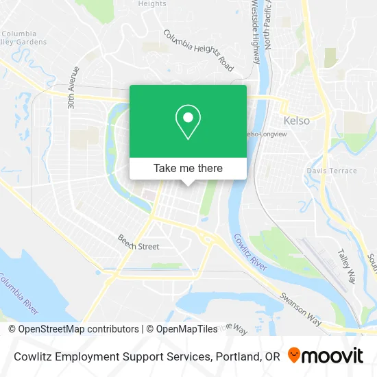 Cowlitz Employment Support Services map