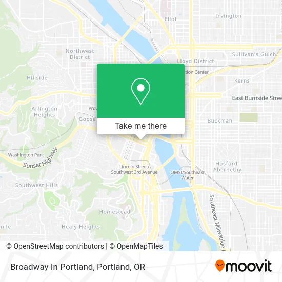 Broadway In Portland map