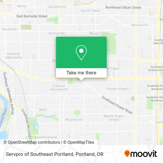 Servpro of Southeast Portland map