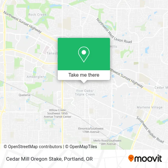 Cedar Mill Oregon Stake map