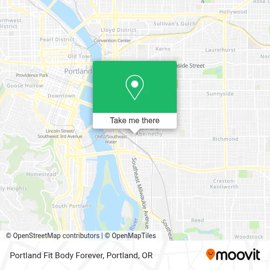 Portland Fit Body Forever map