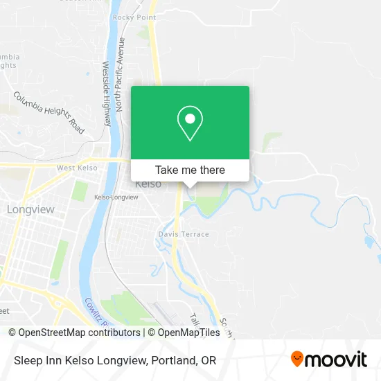 Sleep Inn Kelso Longview map