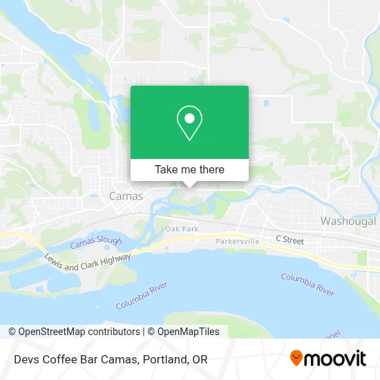 Devs Coffee Bar Camas map