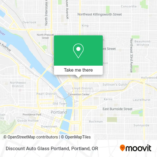 Discount Auto Glass Portland map