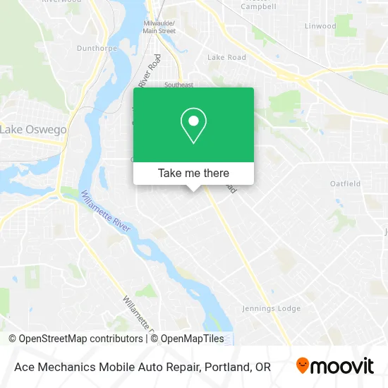 Ace Mechanics Mobile Auto Repair map