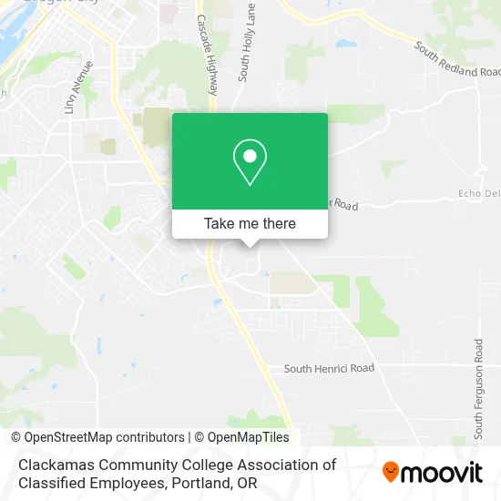 Clackamas Community College Association of Classified Employees map
