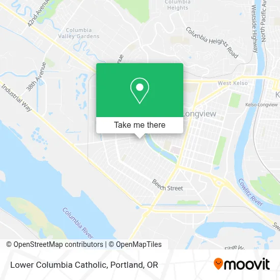 Lower Columbia Catholic map