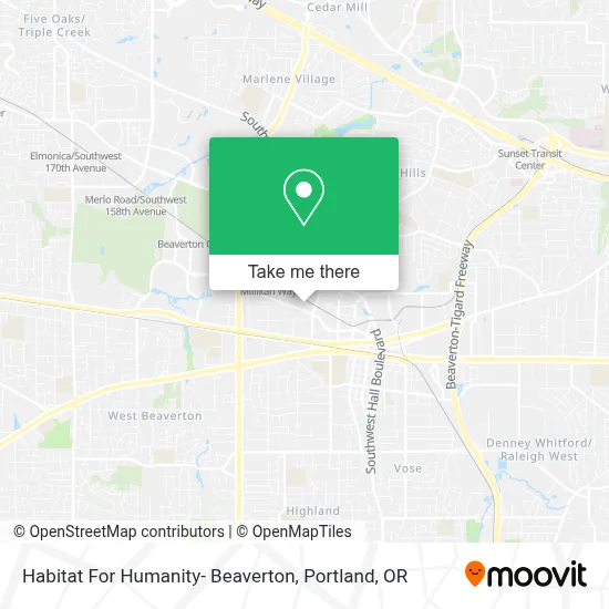 Habitat For Humanity- Beaverton map
