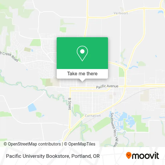 Pacific University Bookstore map