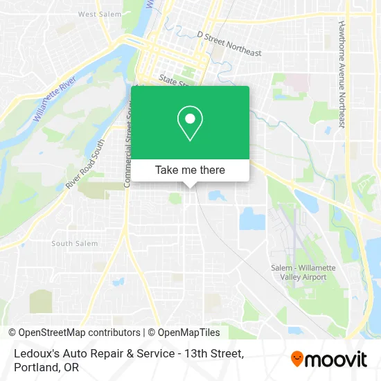 Ledoux's Auto Repair & Service - 13th Street map