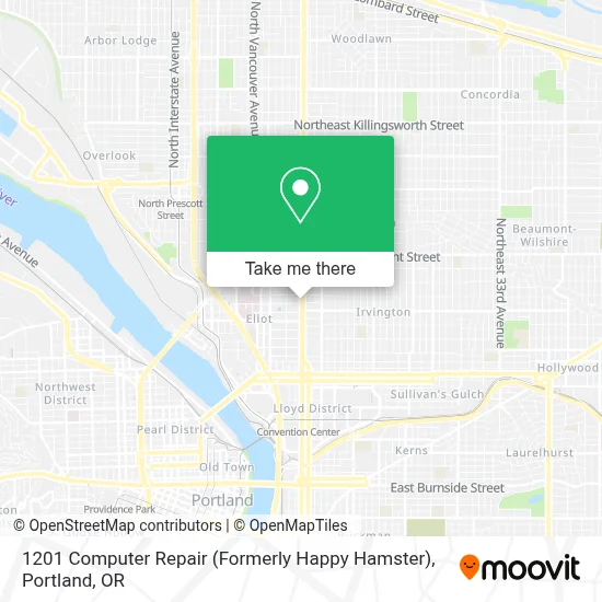 1201 Computer Repair (Formerly Happy Hamster) map