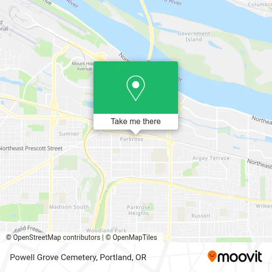 Powell Grove Cemetery map