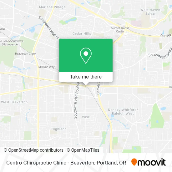 Centro Chiropractic Clinic - Beaverton map