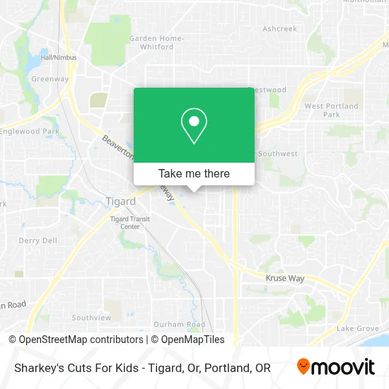 Sharkey's Cuts For Kids - Tigard, Or map