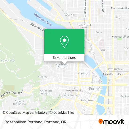 Baseballism Portland map