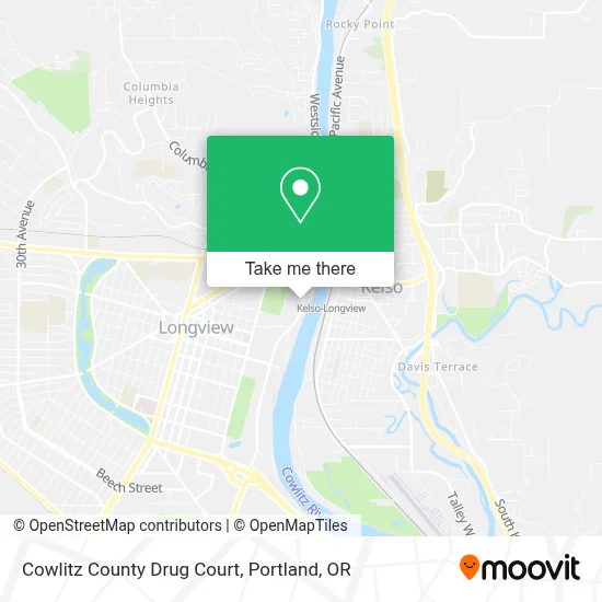 Cowlitz County Drug Court map