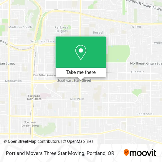 Portland Movers Three Star Moving map