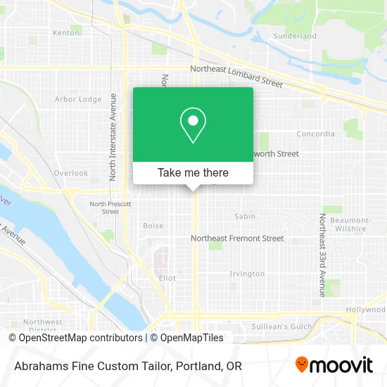 Abrahams Fine Custom Tailor map