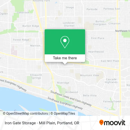Iron Gate Storage - Mill Plain map