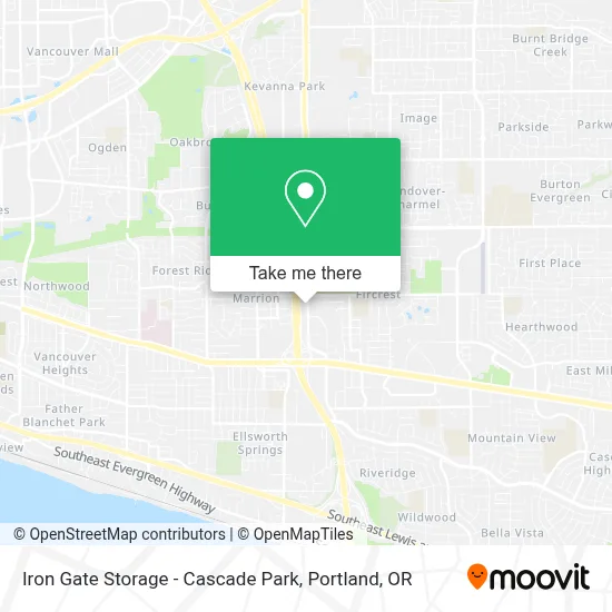 Iron Gate Storage - Cascade Park map