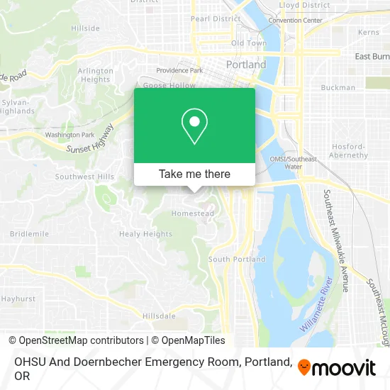 OHSU And Doernbecher Emergency Room map