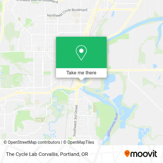 The Cycle Lab Corvallis map