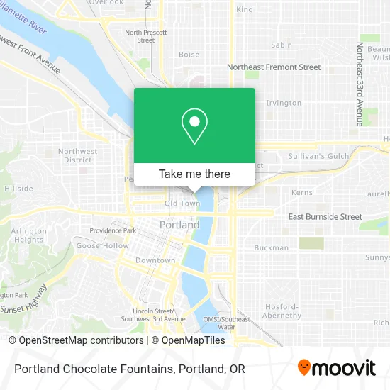 Portland Chocolate Fountains map