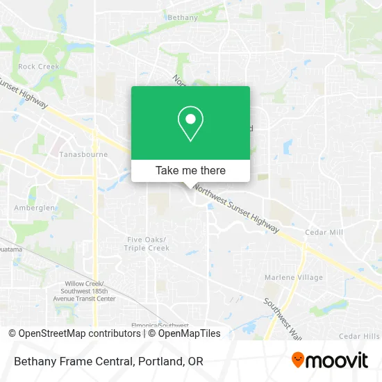 Bethany Frame Central map