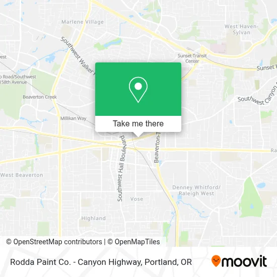 Rodda Paint Co. - Canyon Highway map