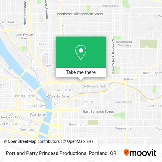 Portland Party Princess Productions map