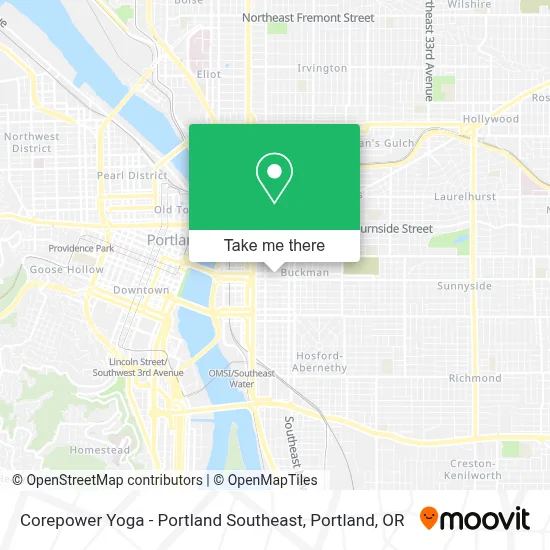Corepower Yoga - Portland Southeast map