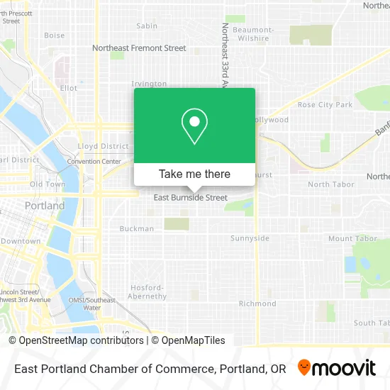 East Portland Chamber of Commerce map