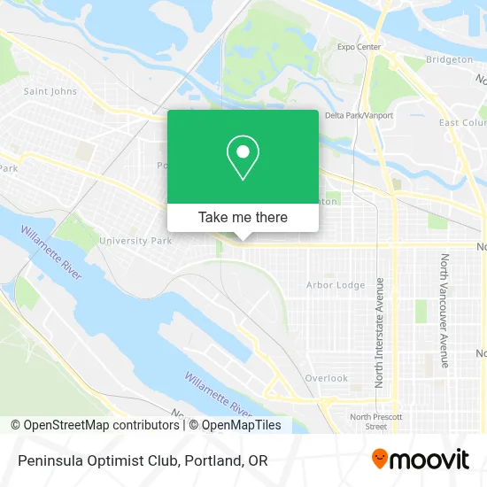 Peninsula Optimist Club map