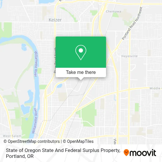State of Oregon State And Federal Surplus Property map