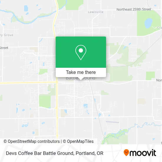 Devs Coffee Bar Battle Ground map