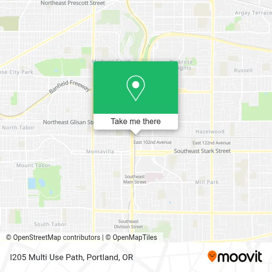 I205 Multi Use Path map