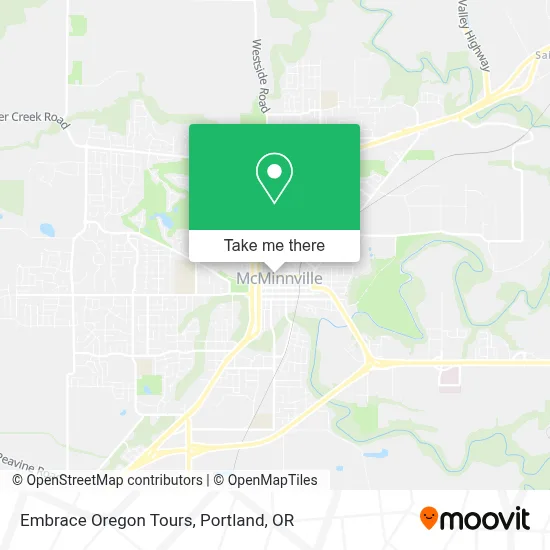 Embrace Oregon Tours map