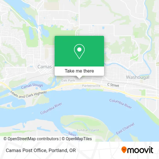 Camas Post Office map