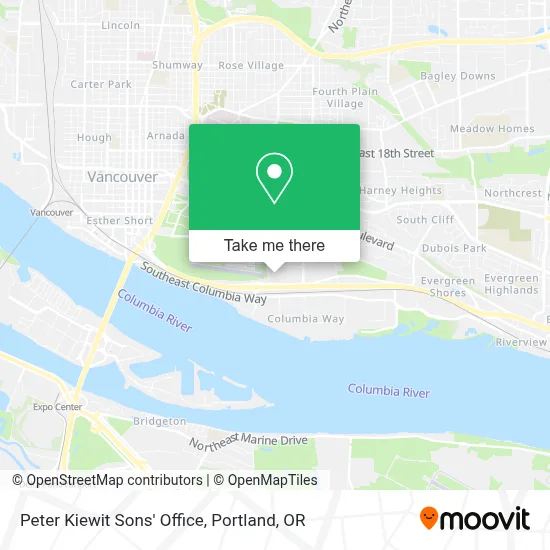 Peter Kiewit Sons' Office map