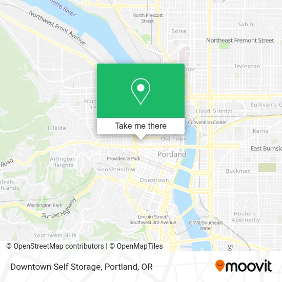Downtown Self Storage map