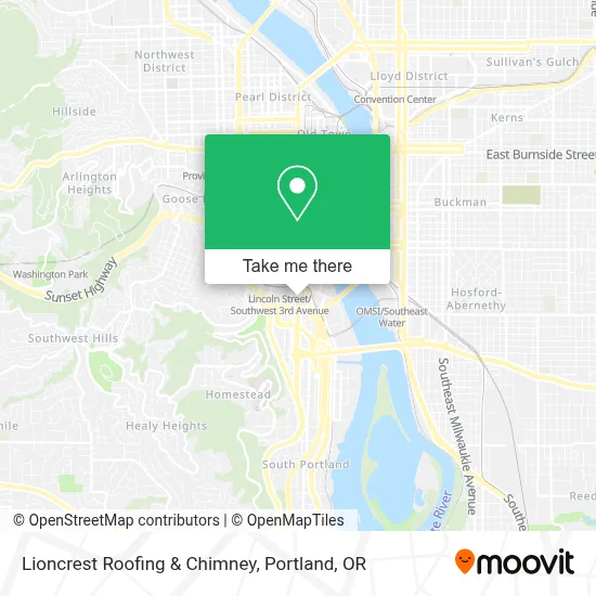 Lioncrest Roofing & Chimney map