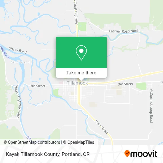 Kayak Tillamook County map