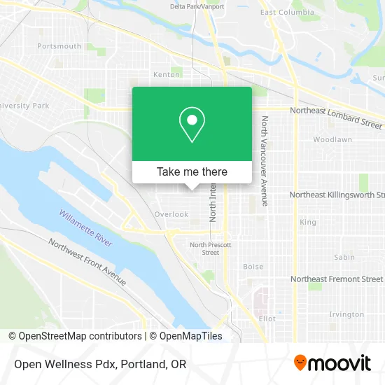 Open Wellness Pdx map