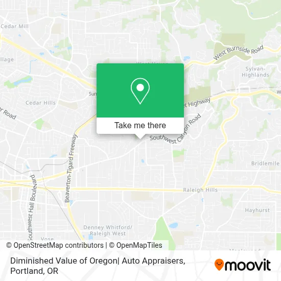 Diminished Value of Oregon| Auto Appraisers map