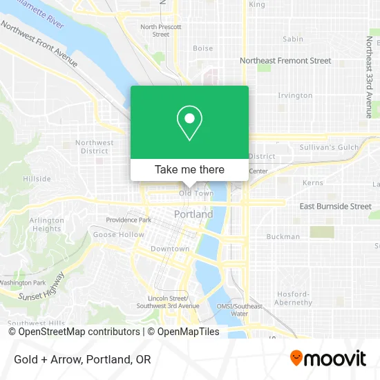 Gold + Arrow map