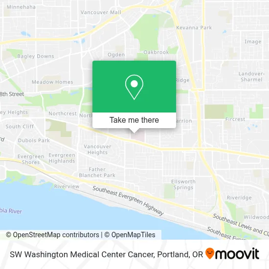 SW Washington Medical Center Cancer map