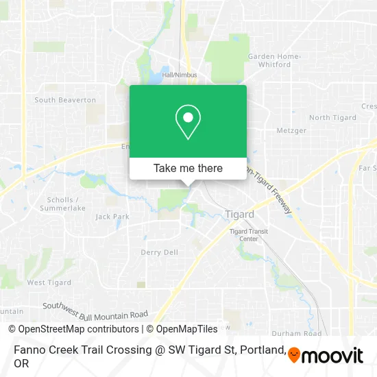 Fanno Creek Trail Crossing @ SW Tigard St map